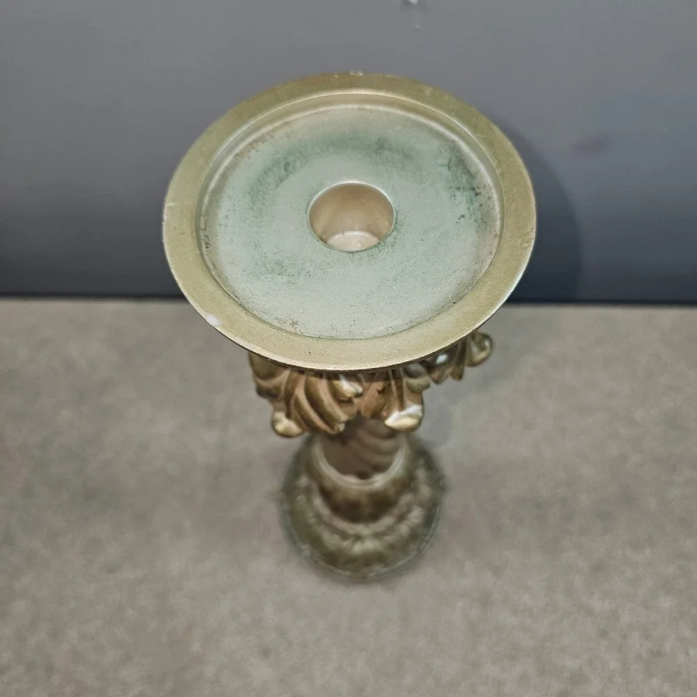 Pillar Candle Holder Home Decor OS Gold Excellent Ornate Neoclassical Column